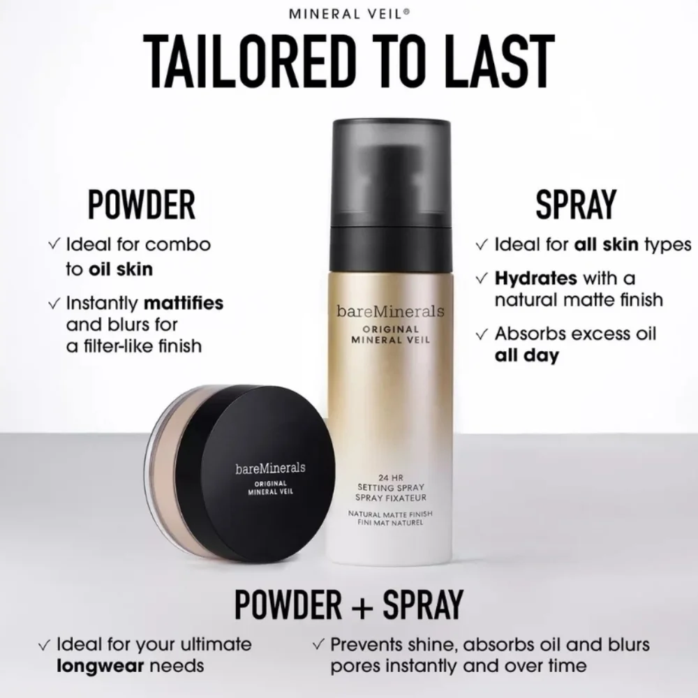 bareMinerals Original Mineral Veil 24-hour Setting Spray, 100ml, NIB